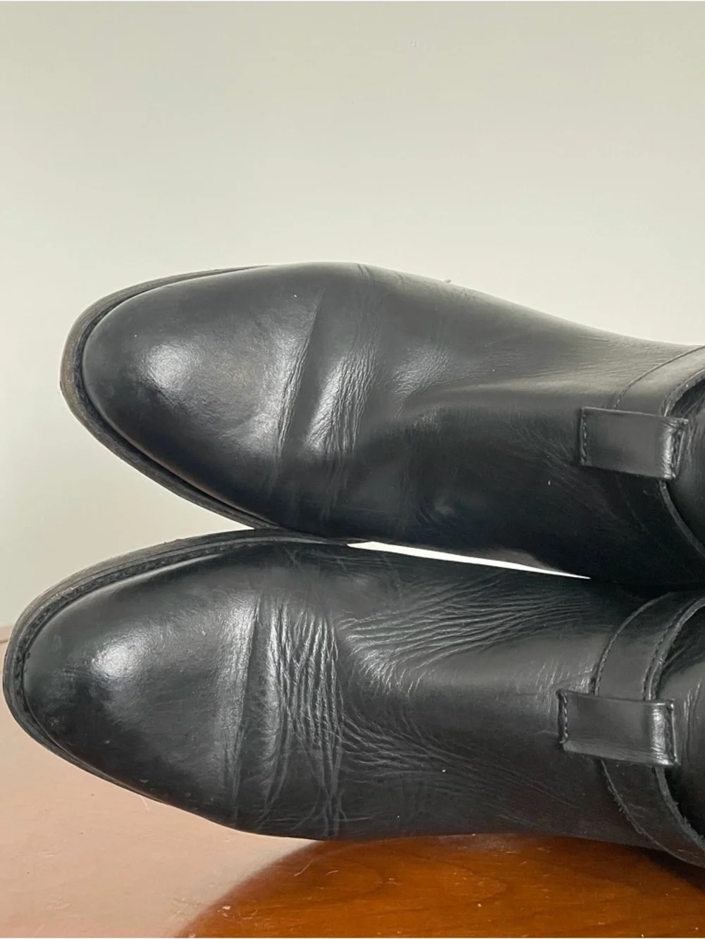 FRYE Women's Black Leather Moto Ankle Booties - Picture 5 of 8